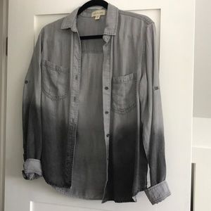 Anthropologie dip dye button up shirt